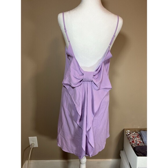 Everly Lavender Purple Pixie Mini Dress Fairycore Sheer Babydoll Bow Twee - L - Picture 3 of 11